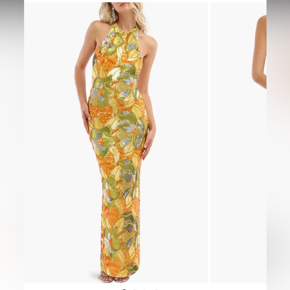 HELSI Uma floral sequin halter